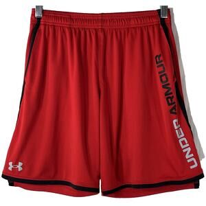 Under Armour Youth Red Black Stripe Athletic Shorts Size XL